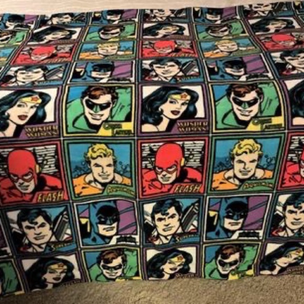 Super Hero fun, warm, thick, fleece lined double-sided blanket